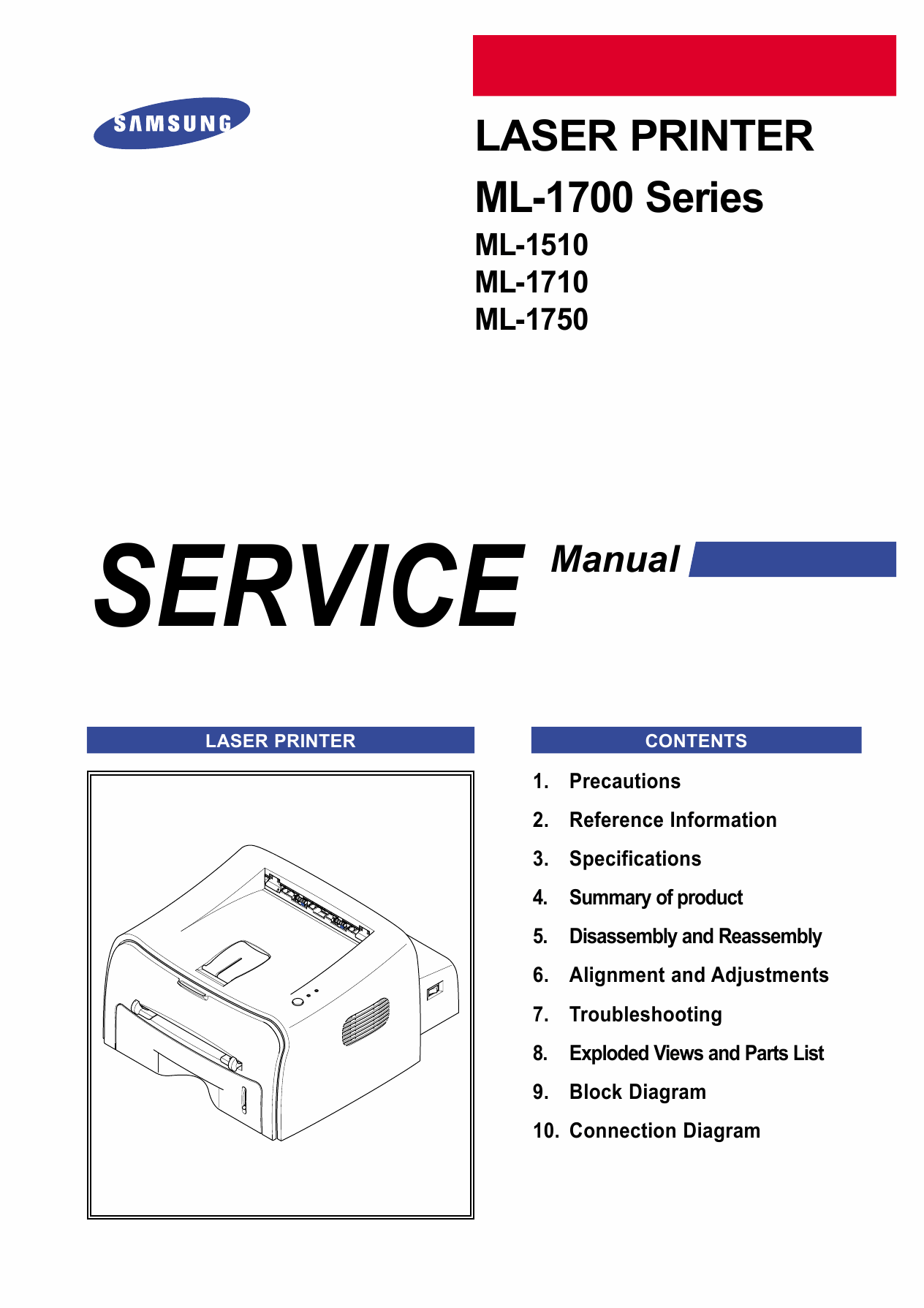 Samsung Laser-Printer ML-1750 1710 1700 1510 Parts and Service Manual-1